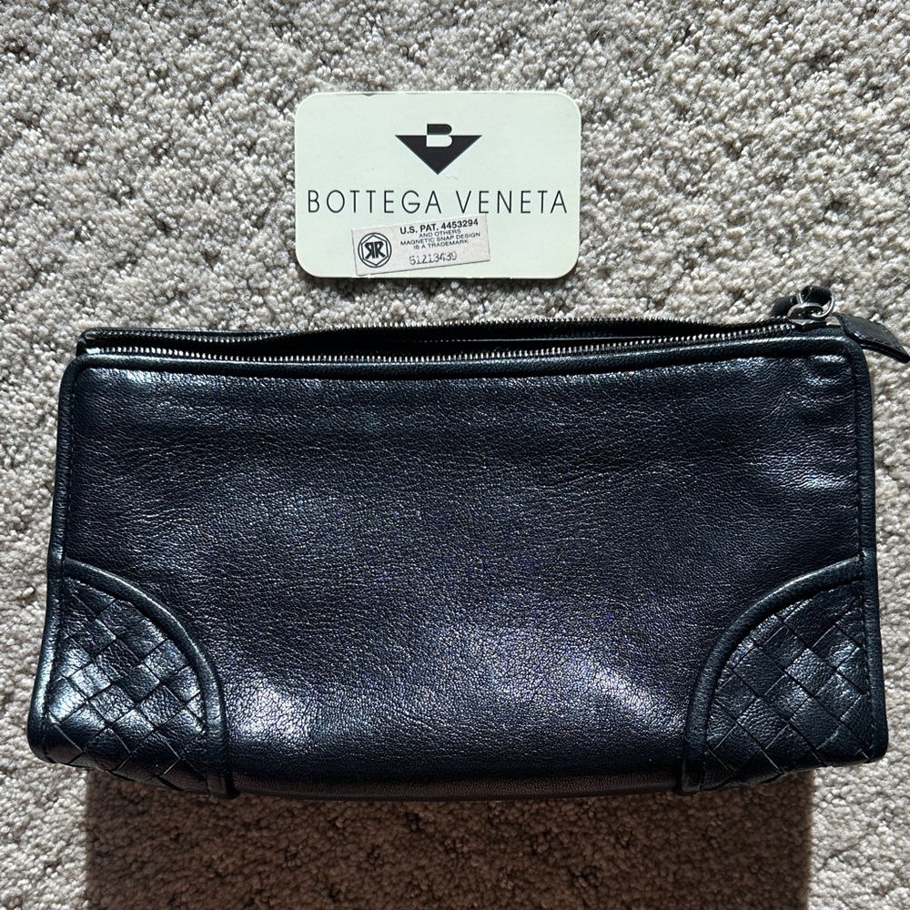 Bottega Veneta Midnight Leather Pouch-Cosmetic bag